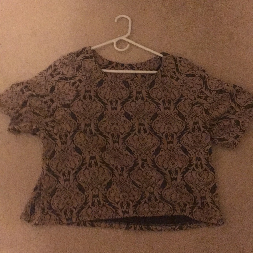 Bobeau Blush Domask Pattern Blouse